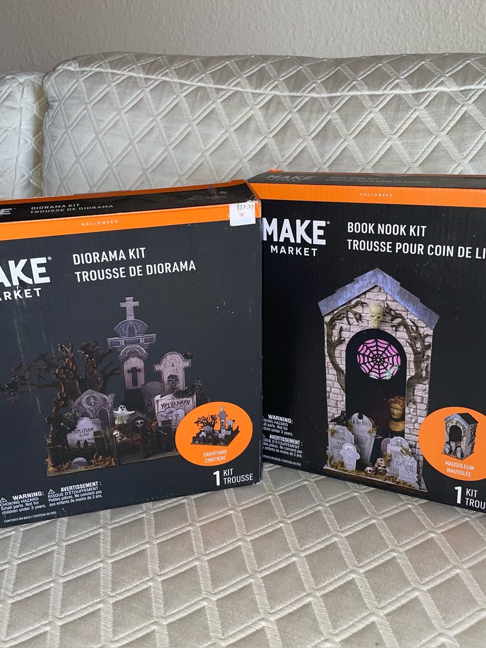 2 Halloween Diorama Kits Graveyard plus Mausoleum Book Nook by Make Market NWT